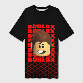Платье-футболка 3D с принтом ROBLOX LEGO FACE  УЗОР СОТЫ в Кировске,  |  | game | gamer | logo | minecraft | oof | roblox | simulator | игра | конструктор | лого | майнкрафт | симулятор | строительство | фигура