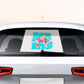 Наклейка на авто - для заднего стекла с принтом Abstract Tame impala в Кировске, ПВХ | Точные размеры наклейки зависят от выбранного изображения (ширина не больше 75 мм, высота не больше 45 мм) | alternative | metall | music | rock | tame impala | альтернатива | металл | музыка | рок | тэйм импала