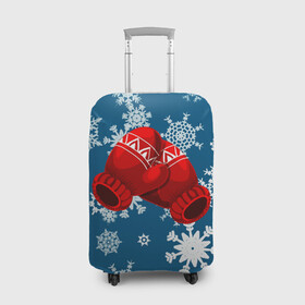 Чехол для чемодана 3D с принтом ЗИНИИ ПЕРЧАТКИ ОТ ХОЛОДА в Кировске, 86% полиэфир, 14% спандекс | двустороннее нанесение принта, прорези для ручек и колес | blue | cold | from | gloves | ice | new | red | snow | snowflakes | winter | year | год | зима | зинии | красный | лед | новый | от | перчатки | синий | снег | снежинки | холод | холода