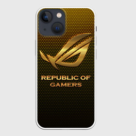 Чехол для iPhone 13 mini с принтом Republic of gamers ROG Gaming в Кировске,  |  | Тематика изображения на принте: asus | cybersport | republic of gamers | rog | rog gaming | асус | киберспорт