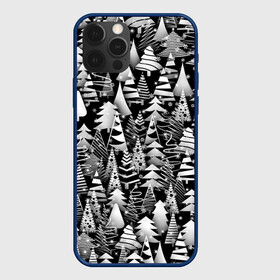 Чехол для iPhone 12 Pro Max с принтом Лес абстрактных ёлок в Кировске, Силикон |  | абстракция | ёлка | ель | лес | новогодний | новый год | паттерн | рождество | снег | снежинки | чернобелый