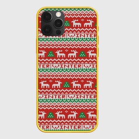 Чехол для iPhone 12 Pro с принтом Deer Christmas Pattern в Кировске, силикон | область печати: задняя сторона чехла, без боковых панелей | background | christmas | christmas pattern | deer | herringbone | holiday | knitted pattern | new year | pattern | texture | tree | вязаный узор | елка | елочка | новогодний узор | новый год | олени | паттерн | праздник | рождество | текстура | узор | фон