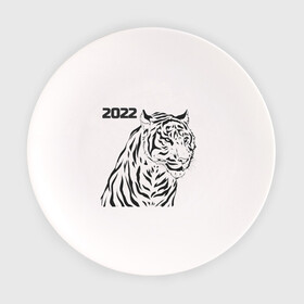 Тарелка с принтом ТиГрРрА в Кировске, фарфор | диаметр - 210 мм
диаметр для нанесения принта - 120 мм | Тематика изображения на принте: 2022 | зима | кот | новый год | тигр