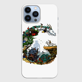 Чехол для iPhone 13 Pro Max с принтом Миры Хаяо Миядзаки унесенные призраками и другие в Кировске,  |  | Тематика изображения на принте: аниме | ветер крепчает | поньо | порко россо | призрак | тоторо | унесенные призраками | хаяо миядзаки | ходячий замок