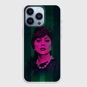Чехол для iPhone 13 Pro с принтом Постер Gaga в Кировске,  |  | Тематика изображения на принте: голова | лицо | певица | полоса | портрет