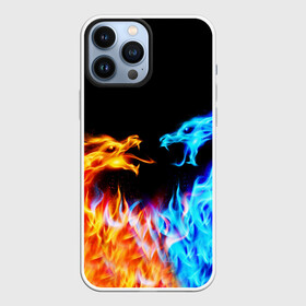 Чехол для iPhone 13 Pro Max с принтом FIRE DRAGONS    ОГНЕННЫЕ ДРАКОНЫ в Кировске,  |  | blue fire | dragons | fire | горит | дракон | огонь | плямя | свет | синий