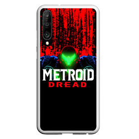 Чехол для Honor P30 с принтом Metroid Dread Самус Аран и потеки крови в Кировске, Силикон | Область печати: задняя сторона чехла, без боковых панелей | aran | dread | mercurysteam | metroid | nintendo | samus | samus aran | самус аран