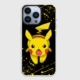 Чехол для iPhone 13 Pro с принтом ПИКАЧУ БРЫЗГИ КРАСОК в Кировске,  |  | animals | colors | paints | pika | pika pika | pikachu | pokemon | брызги красок | детектив пикачу | животные | звери | краски | пика | пикачу | покемон | покемоны