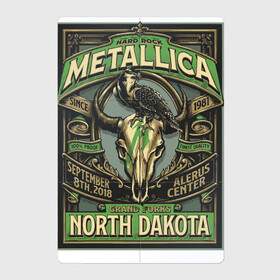 Магнитный плакат 2Х3 с принтом Metallica - North Dakota playbill в Кировске, Полимерный материал с магнитным слоем | 6 деталей размером 9*9 см | dudes | falcon | group | guys | hard rock | horns | metallica | music | playbill | skull | thrash metall | usa | афиша | группа | металлика | музыка | парни | рога | сокол | сша | тяжёлый рок | череп | чуваки