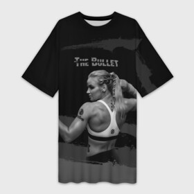 Платье-футболка 3D с принтом Валентина The Bullet в Кировске,  |  | bullet | девушка | надпись | прозвище | руки | спина | шевченко