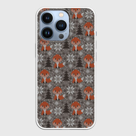 Чехол для iPhone 13 Pro с принтом Вязанные лисички в Кировске,  |  | вязанка | животные | лес | лисий хвост | лисы | паттерн | текстура