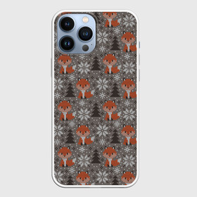 Чехол для iPhone 13 Pro Max с принтом Вязанные лисички в Кировске,  |  | вязанка | животные | лес | лисий хвост | лисы | паттерн | текстура
