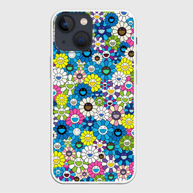 Чехол для iPhone 13 mini с принтом Takashi Murakami Улыбающиеся цветы в Кировске,  |  | japan | pop art | smile | summer | takashi murakami | арт | детские рисунки | искусство | красочный | лето | поляна | поп арт | разноцветные цветы | ромашки | смайл | такаси мураками | такаши мураками | узор | улыбки