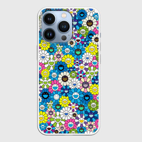 Чехол для iPhone 13 Pro с принтом Takashi Murakami Улыбающиеся цветы в Кировске,  |  | japan | pop art | smile | summer | takashi murakami | арт | детские рисунки | искусство | красочный | лето | поляна | поп арт | разноцветные цветы | ромашки | смайл | такаси мураками | такаши мураками | узор | улыбки