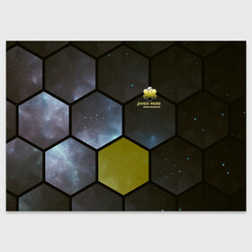 Поздравительная открытка с принтом JWST space cell theme в Кировске, 100% бумага | плотность бумаги 280 г/м2, матовая, на обратной стороне линовка и место для марки
 | Тематика изображения на принте: james webb | jwst | webb | астрономия | астрофизика | вселенная | галактика | джеймс уэбб | звезды | космос | наблюдения | наука | телескоп