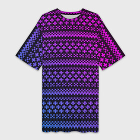 Платье-футболка 3D с принтом НЕОНОВЫЙ СВИТЕР  NEON SWEATER в Кировске,  |  | knitted | neon | sweater | вязанный | вязаный | градиент | неон | свитер