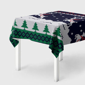 Скатерть 3D с принтом СВИТЕР С ОЛЕНЯМИ DEER SWEATER в Кировске, 100% полиэстер (ткань не мнется и не растягивается) | Размер: 150*150 см | 2022 | christmas | cold | deer | merry | new | snow | winter | year | буря | вязаный | год | елка | елки | ель | зима | лес | метель | мороз | новый | олени | олень | оленями | рождество | с | свитер | снег | снежинка | снежинки | холод