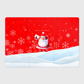 Магнитный плакат 3Х2 с принтом Дед Мороз с подарочным конвертом в Кировске, Полимерный материал с магнитным слоем | 6 деталей размером 9*9 см | Тематика изображения на принте: 2022 | merry christmas | год тигра | дед мороз | зима близко | мороз | нг | новогодний | новогодний тигр | новогодняя символика | новый год | новый год 2022 | рождество | символ 2022 года | снег | снежинки | тигр
