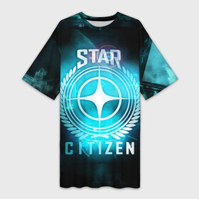 Платье-футболка 3D с принтом Star Citizen spaceship в Кировске,  |  | squadron 42 | star citizen | галактика | игры | космического симулятора | космос