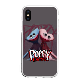 Чехол для iPhone XS Max матовый с принтом ХАГГИ ВАГГИ ПАРОЧКА - POPPY PLAYTIME в Кировске, Силикон | Область печати: задняя сторона чехла, без боковых панелей | poppy playtime | игра | монстр | плэйтайм | попи плей тайм | попи плэй тайм | попиплейтам | попиплэйтайм | поппи плейтайм | поппиплэйтайм | хагги вагги | хаги ваги | хоррор