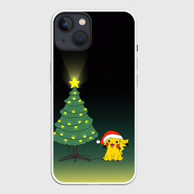 Чехол для iPhone 13 с принтом Пикачу с Ёлкой в Кировске,  |  | pikachy | гирлянда | елка | пикачу | покемон | шарики | электричество