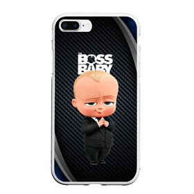 Чехол для iPhone 7Plus/8 Plus матовый с принтом BOSS black blue в Кировске, Силикон | Область печати: задняя сторона чехла, без боковых панелей | baby | boss | boss baby | босс | босс молокосос | маленький босс | малыш | мальчик | молокосос | ребенок