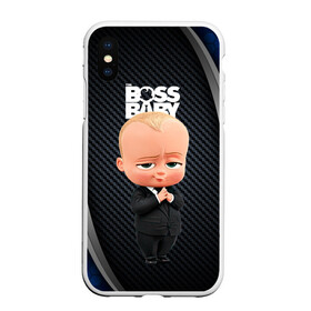 Чехол для iPhone XS Max матовый с принтом BOSS black blue в Кировске, Силикон | Область печати: задняя сторона чехла, без боковых панелей | baby | boss | boss baby | босс | босс молокосос | маленький босс | малыш | мальчик | молокосос | ребенок