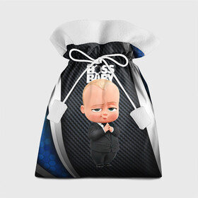 Подарочный 3D мешок с принтом BOSS black blue в Кировске, 100% полиэстер | Размер: 29*39 см | baby | boss | boss baby | босс | босс молокосос | маленький босс | малыш | мальчик | молокосос | ребенок