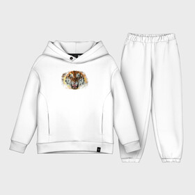 Детский костюм хлопок Oversize с принтом Пламенный тигр в Кировске,  |  | fire | flame | symbol | tiger | zoo | животное | огонь | пламя | природа | тигр