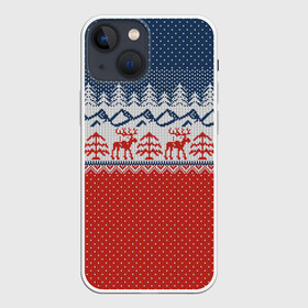 Чехол для iPhone 13 mini с принтом ВЯЗАНЫЙ УЗОР С ОЛЕНЯМИ в Кировске,  |  | background | christmas | deer | herringbone | holiday | knitted pattern | new year | pattern | snow | snowflakes | texture | tree | вязаный узор | елка | елочка | новый год | олени | паттерн | праздник | рождество | снег | снежинки | текстура | узор | фон