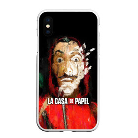 Чехол для iPhone XS Max матовый с принтом БУМАЖНЫЙ ДОМ РИСУНОК - LA CASA DE PAPEL BELLA CIAO в Кировске, Силикон | Область печати: задняя сторона чехла, без боковых панелей | Тематика изображения на принте: bella ciao | la casa de papel | бумажный дом | ла каса де | ла каса де папель | ла каса де пепел | лакаса | сериал | фильм