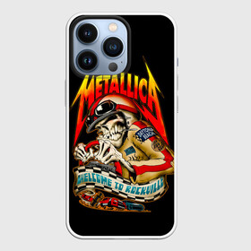 Чехол для iPhone 13 Pro с принтом Metallica WELCOME TO ROCKVILLE в Кировске,  |  | hard | heavy | james hetfield | kirk hammett | lars ulrich | metallica | music | robert trujillo | rock band | thrash | thrashmetal | джеймс хэтфилд | кирк хэмметт | ларс ульрих | метал | металика | металлика | музыка | роберт трухильо | рок группа | трэш