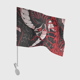 Флаг для автомобиля с принтом Хищная Абстракция в Кировске, 100% полиэстер | Размер: 30*21 см | абстракция | змеи | позвоночник | скелет | хищник