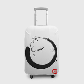 Чехол для чемодана 3D с принтом Котик на тебе спит в Кировске, 86% полиэфир, 14% спандекс | двустороннее нанесение принта, прорези для ручек и колес | cat | cats | киса | киска | кот | котенок | коты | кошечка | кошка | кошки | мем | мем с котом | феншуй