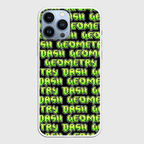 Чехол для iPhone 13 Pro Max с принтом GEOMETRY DASH PATTERN LOGO в Кировске,  |  | Тематика изображения на принте: 2d | arcade | demon | game | geometry dash | levels | meltdown | robtop | smile | аркада | геометрический тире | демон | раннер | смайлы | уровни | эмоции