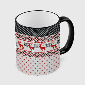 Кружка с принтом НОВОГОДНИЙ УЗОР в Кировске, керамика | ёмкость 330 мл | background | christmas | christmas pattern | deer | holiday | knitted pattern | new year | pattern | snowflakes | texture | вязаный узор | новогодний узор | новый год | олени | паттерн | праздник | рождество | снежинки | текстура | узор | фон