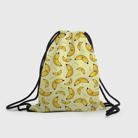 Рюкзак-мешок 3D с принтом Банановый Бум в Кировске, 100% полиэстер | плотность ткани — 200 г/м2, размер — 35 х 45 см; лямки — толстые шнурки, застежка на шнуровке, без карманов и подкладки | банан | банановый | бананы | паттерн | прикол | фрукты