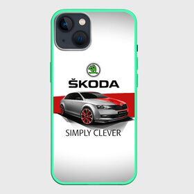 Чехол для iPhone 13 с принтом Skoda Rapid Sport в Кировске,  |  | rapid | simply clever | skoda | автомобиль | машина | рапид | тачка | чехия | шкода