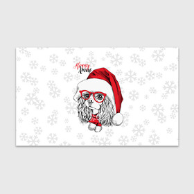 Бумага для упаковки 3D с принтом Happy Christmas кокер спаниель в Кировске, пластик и полированная сталь | круглая форма, металлическое крепление в виде кольца | american | cap | christmas | cocker spaniel | happy christmas | knitted scarf | new year | purebred dog | red | santa claus | snowflakes | американский | вязаный шарф | кокер спаниель | колпак | красные | новый год | очки | породистая собака | р