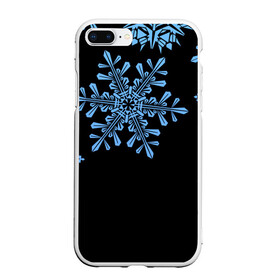 Чехол для iPhone 7Plus/8 Plus матовый с принтом Минималистичные Снежинки в Кировске, Силикон | Область печати: задняя сторона чехла, без боковых панелей | зима | минимализм | новый год | снег | снегопад | снежинки