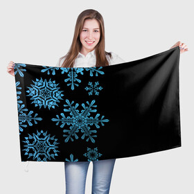 Флаг 3D с принтом Снежная Стена в Кировске, 100% полиэстер | плотность ткани — 95 г/м2, размер — 67 х 109 см. Принт наносится с одной стороны | зима | новый год | снег | снегопад | снежинки