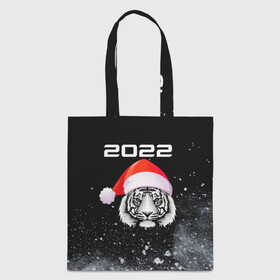 Шоппер 3D с принтом Новогодний тигр 2022. в Кировске, 100% полиэстер | Плотность: 200 г/м2; Размер: 34×35 см; Высота лямок: 30 см | 2022 | happy new year | merry christmas | год тигра | зима близко | нг | новогодний | новогодний тигр | новогодняя символика | новый год | новый год 2022 | рождество | символ 2022 года | снег | снежинки | тигр