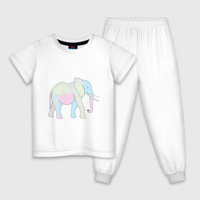 Детская пижама хлопок с принтом Сказочный слон в Кировске, 100% хлопок |  брюки и футболка прямого кроя, без карманов, на брюках мягкая резинка на поясе и по низу штанин
 | африка | дикое животное | животное | животные | звери | индия | слон | экзотика
