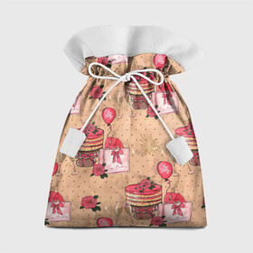Подарочный 3D мешок с принтом Праздничное настроение - сюрприз в Кировске, 100% полиэстер | Размер: 29*39 см | день рождения | коробки | новый год | подарки | праздник | сюрприз | шампанское
