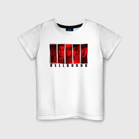 Детская футболка хлопок с принтом Персонажи hellbound в Кировске, 100% хлопок | круглый вырез горловины, полуприлегающий силуэт, длина до линии бедер | кадры | люди | надпись | название | персонажи