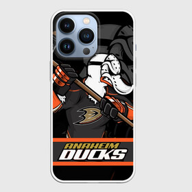 Чехол для iPhone 13 Pro с принтом Анахайм Дакс, Anaheim Ducks в Кировске,  |  | anaheim | anaheim ducks | ducks | hockey | nhl | usa | дакс | нхл | спорт | сша | хоккей | шайба