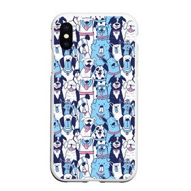 Чехол для iPhone XS Max матовый с принтом Забавные Пёсели паттерн Funny Dogs pattern в Кировске, Силикон | Область печати: задняя сторона чехла, без боковых панелей | Тематика изображения на принте: dog | бульдог | далматинец | йорк | мопс | песик | порода | смешной | собака