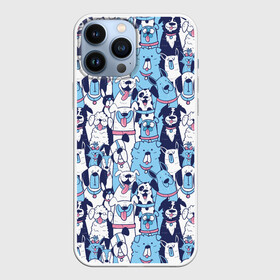 Чехол для iPhone 13 Pro Max с принтом Забавные Пёсели паттерн   Funny Dogs pattern в Кировске,  |  | Тематика изображения на принте: dog | бульдог | далматинец | йорк | мопс | песик | порода | смешной | собака