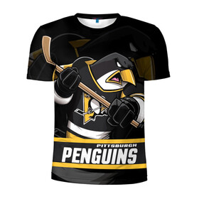 Мужская футболка 3D спортивная с принтом Питтсбург Пингвинз Pittsburgh Penguins в Кировске, 100% полиэстер с улучшенными характеристиками | приталенный силуэт, круглая горловина, широкие плечи, сужается к линии бедра | hockey | nhl | penguins | pittsburg | pittsburgh | pittsburgh penguins | usa | нхл | пингвинз | питтсбург | питтсбург пингвинз | спорт | сша | хоккей | шайба