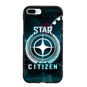 Чехол для iPhone 7Plus/8 Plus матовый с принтом Star Citizen (Стар Ситизен) в Кировске, Силикон | Область печати: задняя сторона чехла, без боковых панелей | Тематика изображения на принте: squadron 42 | star citizen | галактика | игры | космического симулятора | космос